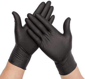 Industrial grade disposable black nitrile glove