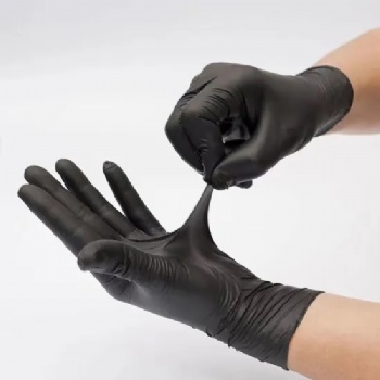 Black disposable vinyl nitrile blend gloves for households clean food grade powder free PVC gloves