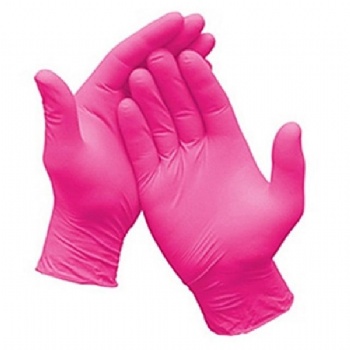 Disposable medical grade Examination nitrile gloves pink color